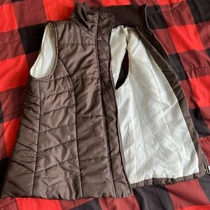 Outer Edge Brown Turtle neck zip up Vest | Unisex Small